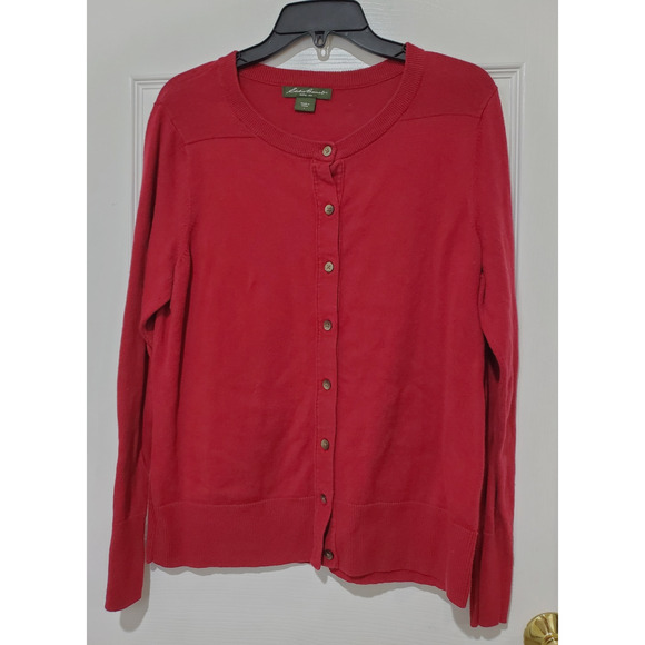 Eddie Bauer Sweaters - Eddie Bauer Christine Long Sleeve Womens Cardigan Sweater Red Size LG